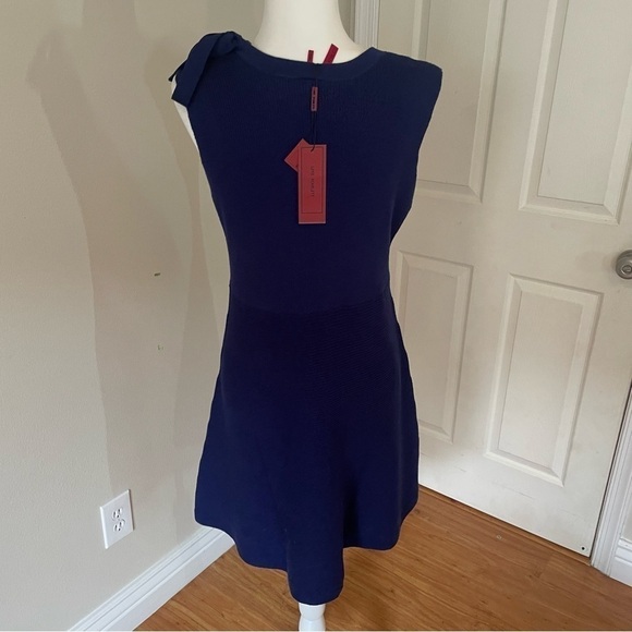 NWT Love Scarlett Petite Sleeveless Ribbed Bow Sweater Dress – Blue - Size PM - Picture 4 of 13